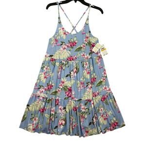 Tommy Bahama Womens Short Night Gown Small Blue Floral Sleep Dress Sleepwear NEW